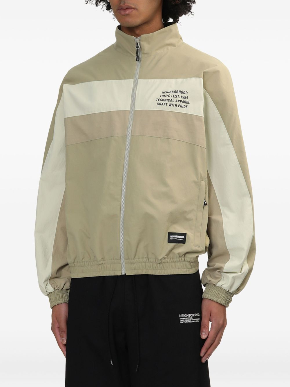 panelled zip-up jacket - 3