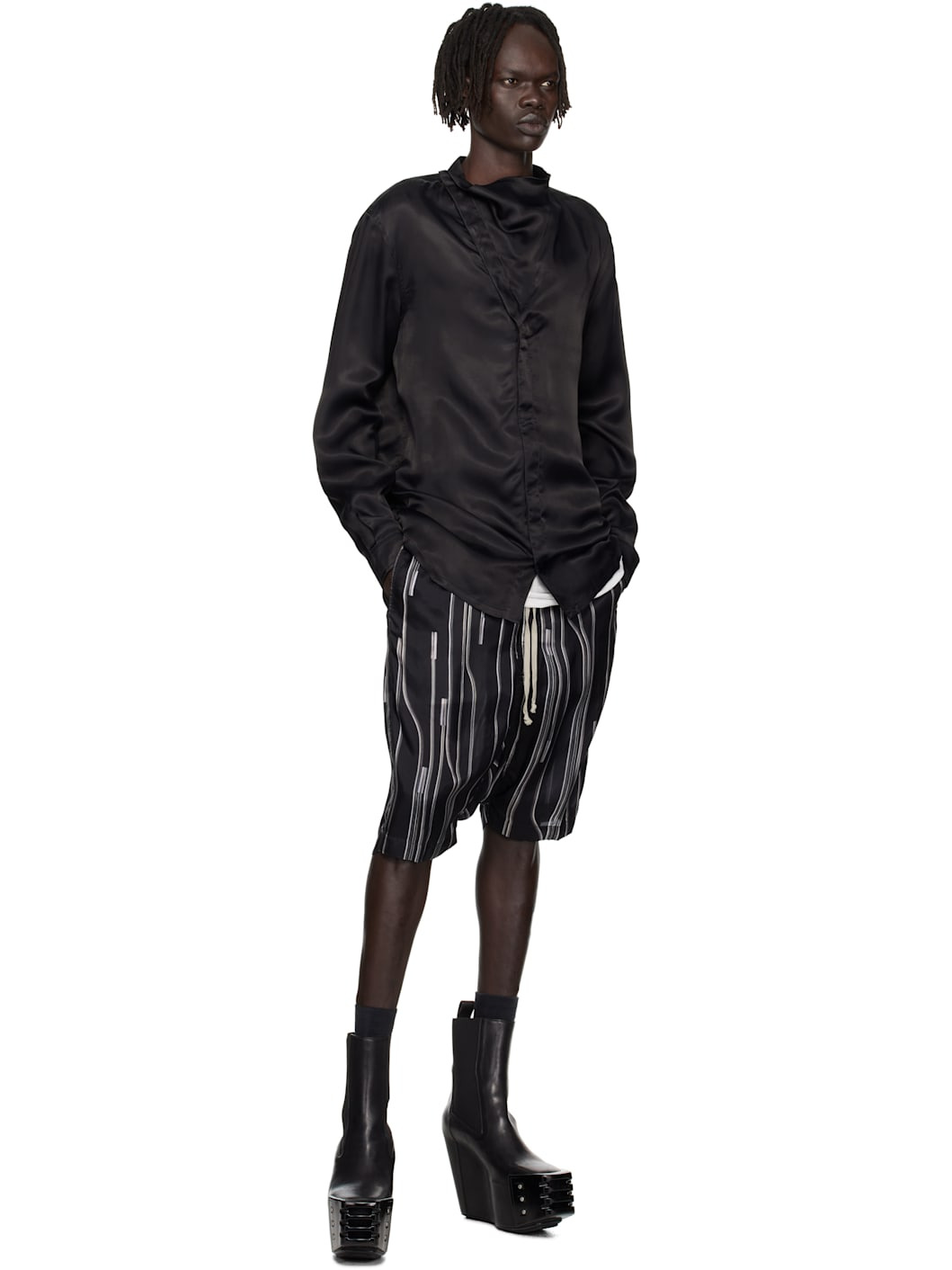 Black & Off-White Concordians Rick's Pods Shorts - 4