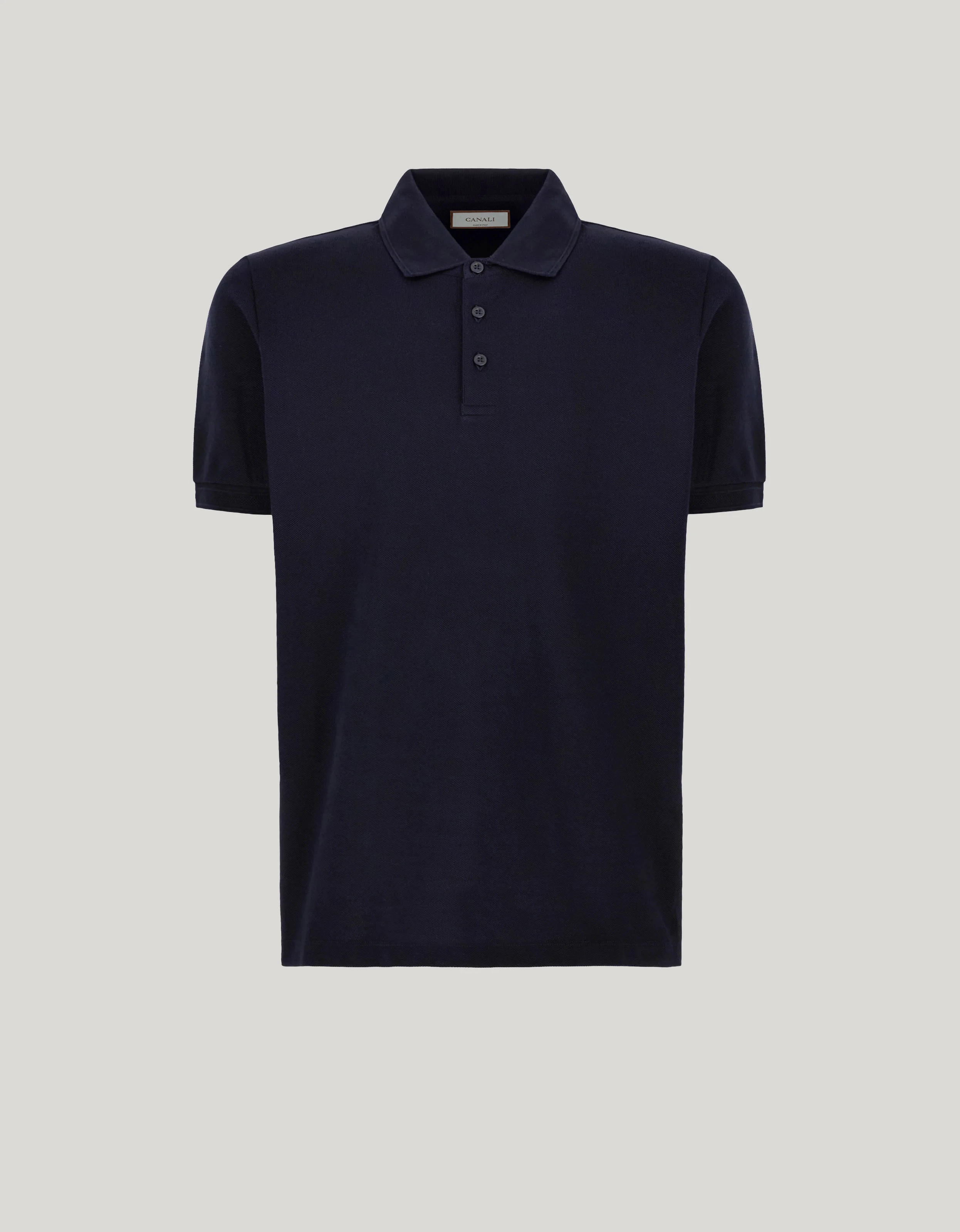 DARK NAVY POLO SHIRT IN SOFT COTTON PIQUÉ - 1