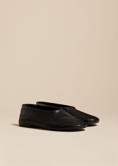 KHAITE The Maiden Flat in Black Leather outlook