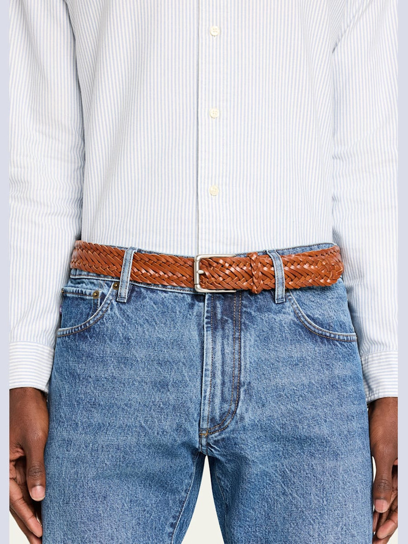 Ralph Lauren Men's Braided Vachetta Leather Belt outlook