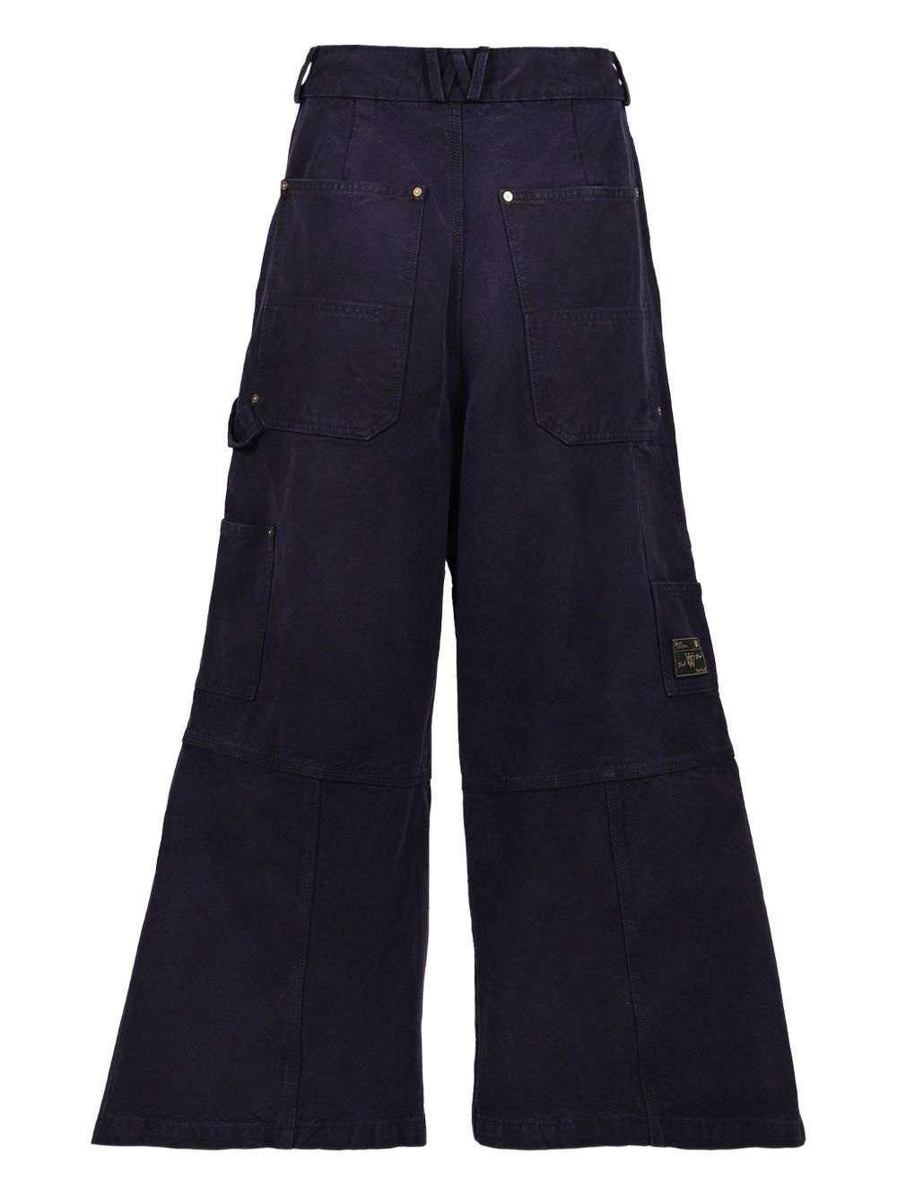 cotton wide-leg trousers - 2