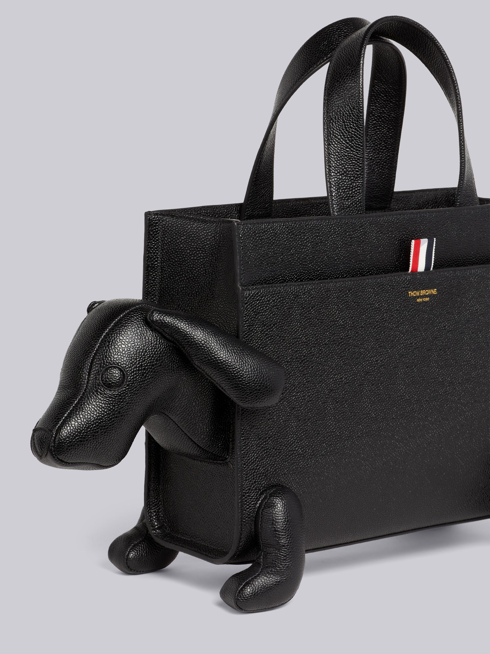 Black Pebble Grain Leather Hector Tote Bag - 2
