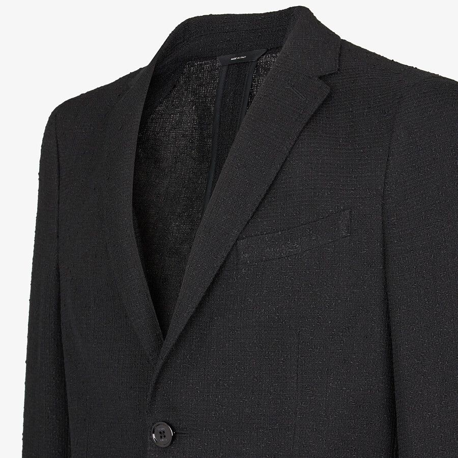 Black linen and cotton blazer - 4