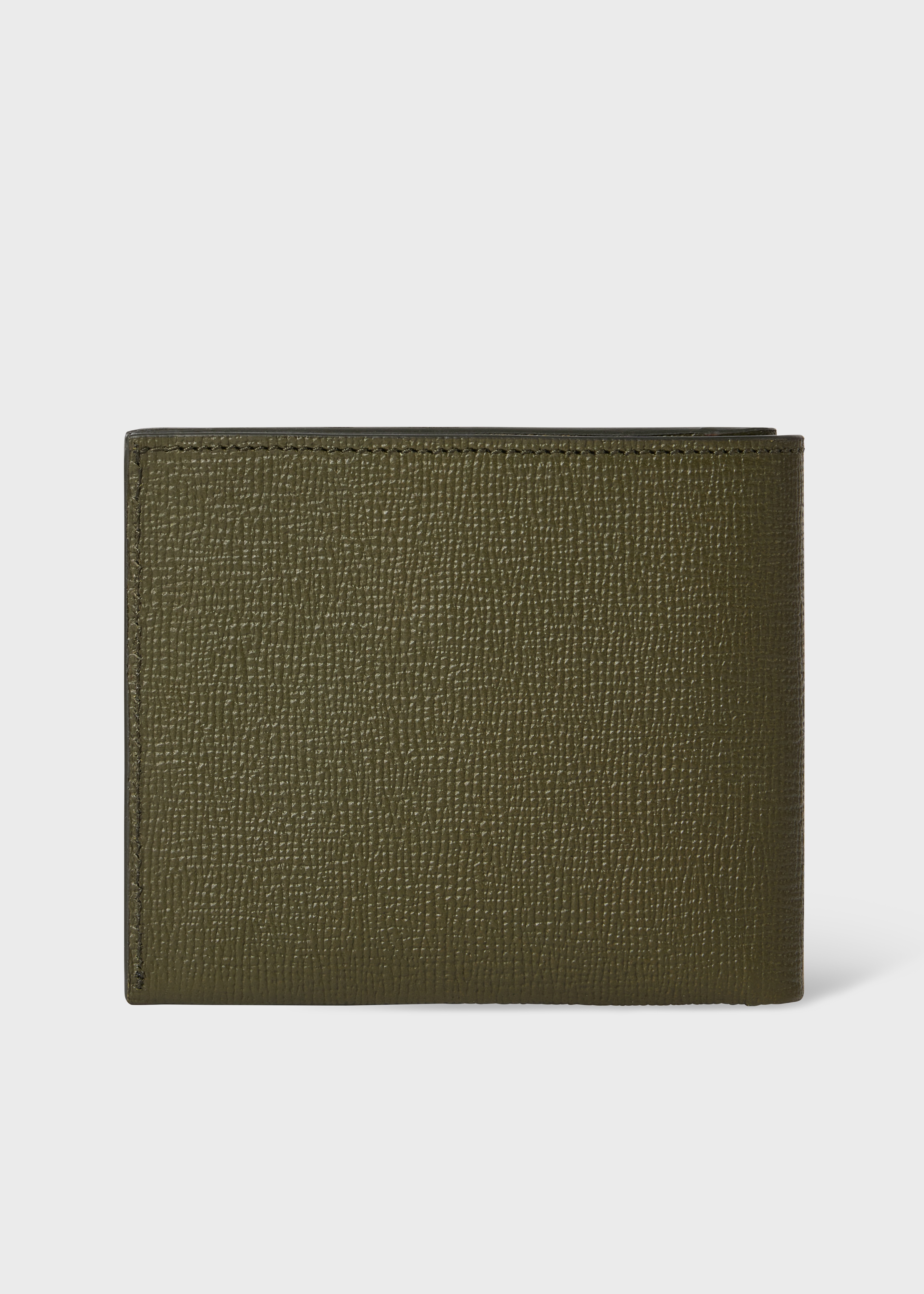 Green 'Floral Street' Grained Leather Billfold and Coin Wallet - 2