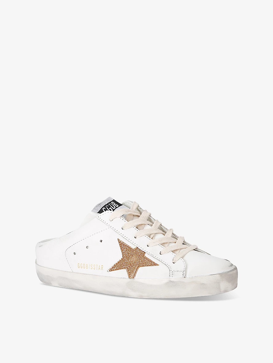 Women's Superstar Sabot 10272 star-embroidered backless leather trainers - 3