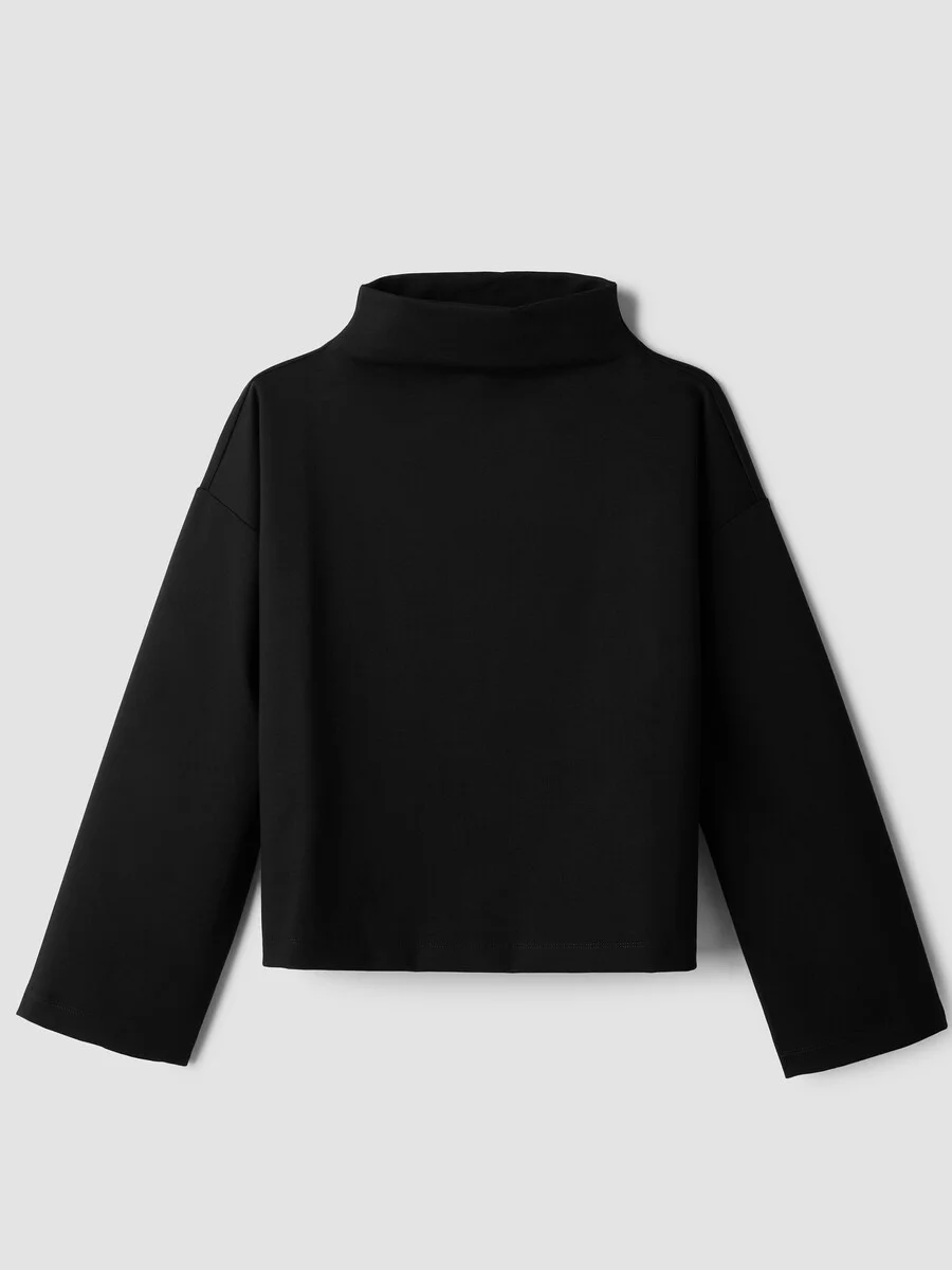 Lightweight Ponte Funnel Neck Top - 1