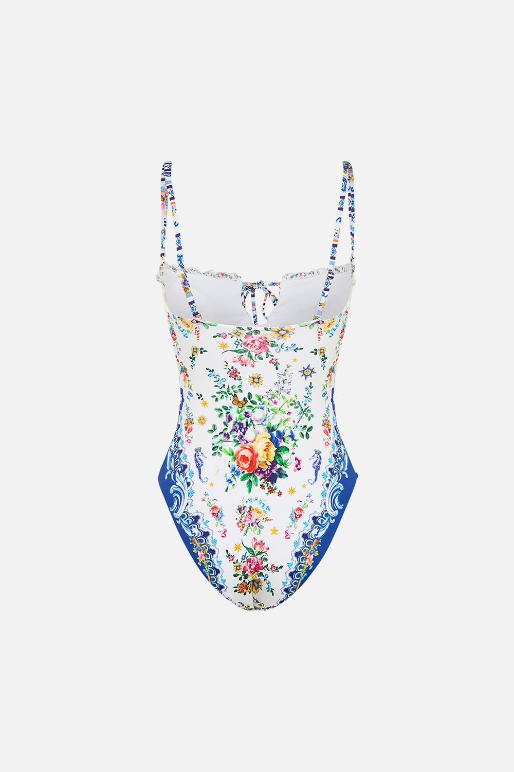 RUCHED CUP UNDERWIRE ONE PIECE W TIE FRONT - 6
