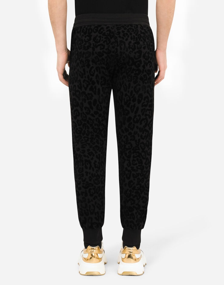 Jogging pants with flocked leopard print - 2