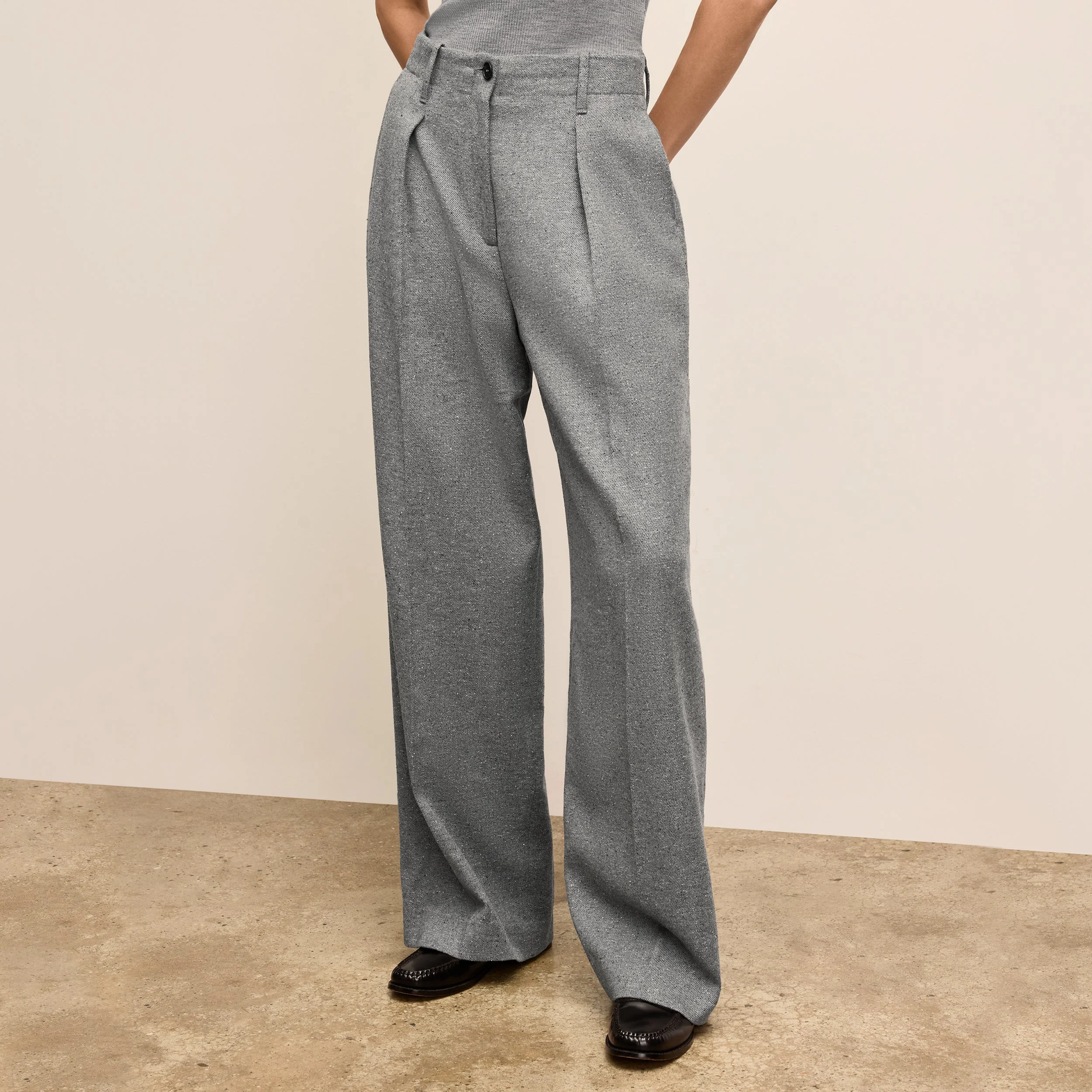 Zuri Pleated Trouser - Heritage Tweed - 1