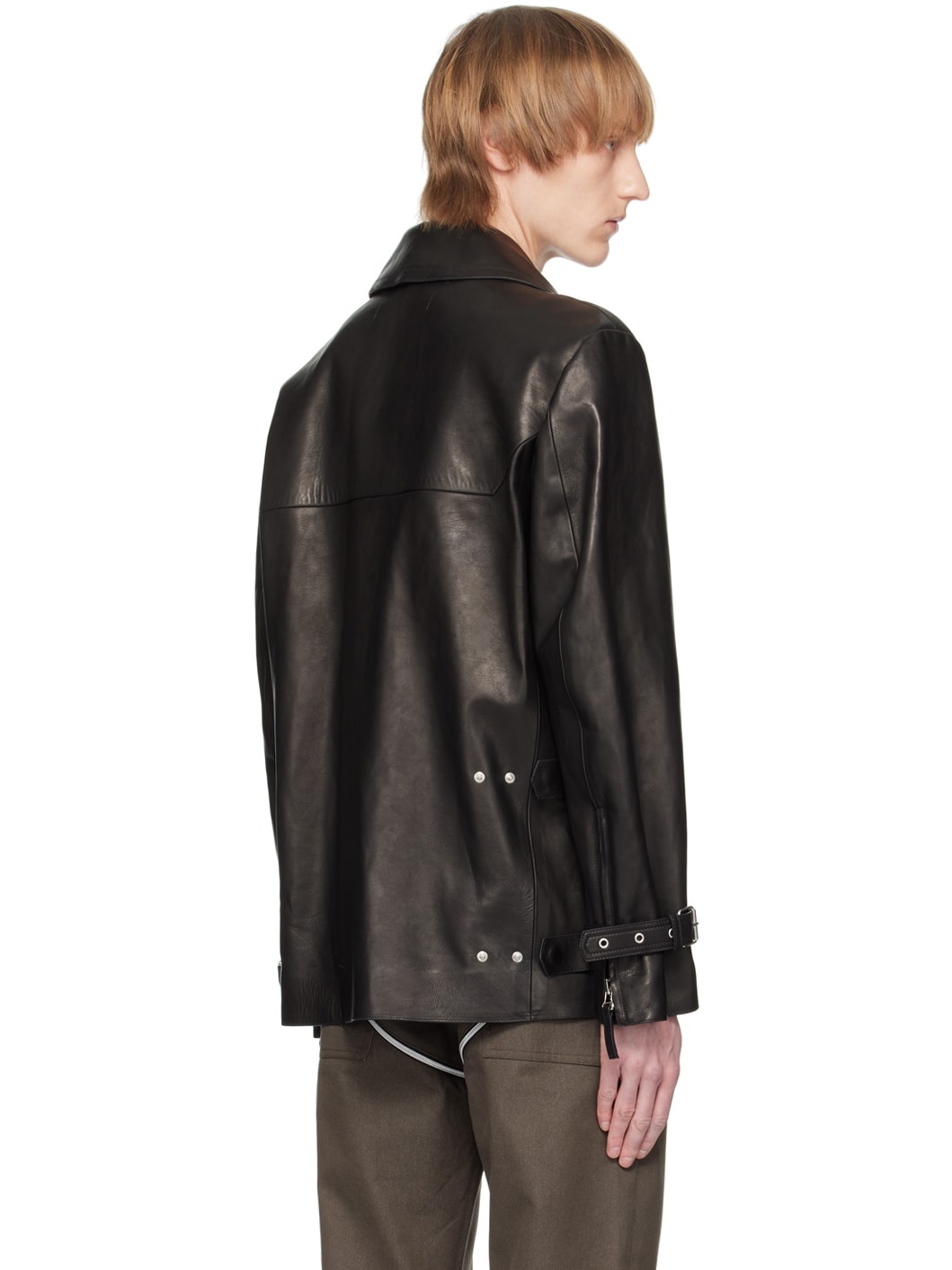 Black Kostas Murkudis Edition Leather Jacket - 3
