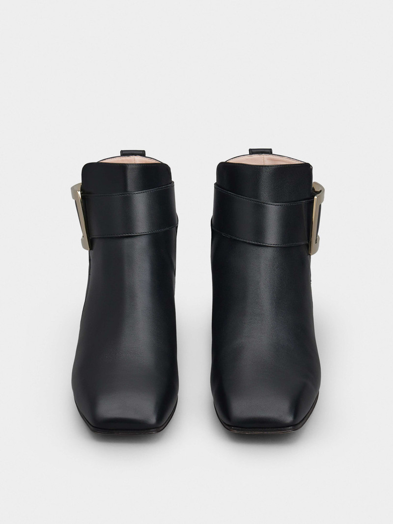 So Vivier Metal Buckle Ankle Boots in Leather 7