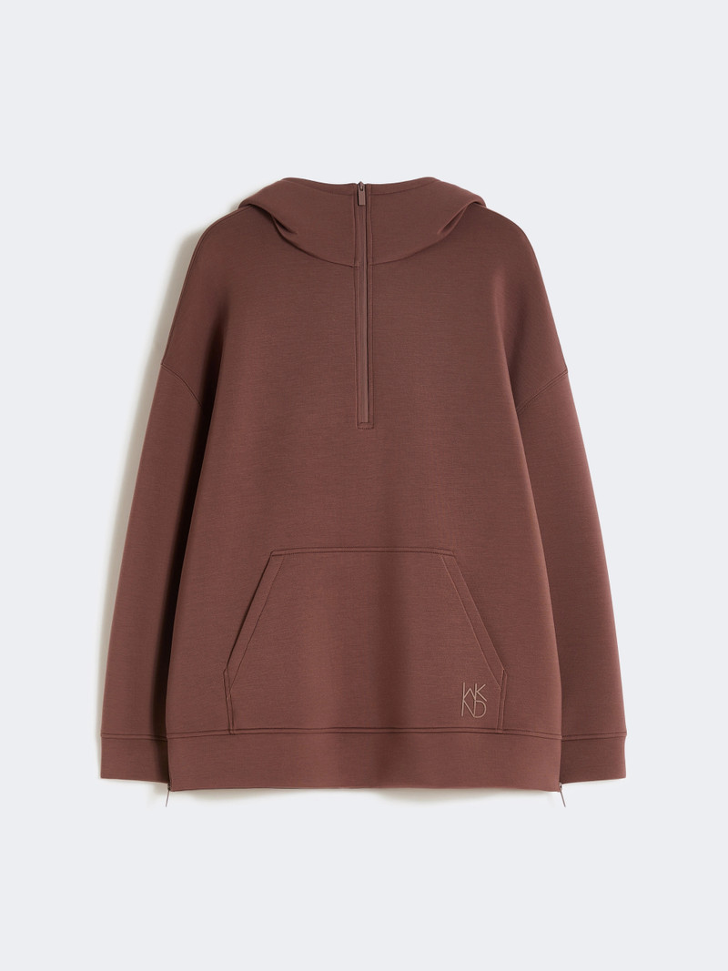 RADURA Long scuba jersey sweatshirt - BROWN 1