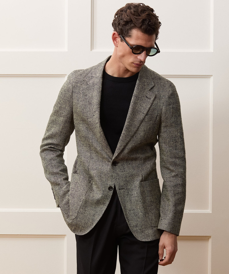 TODD SNYDER Italian Silk-Linen Donegal Sport Coat outlook