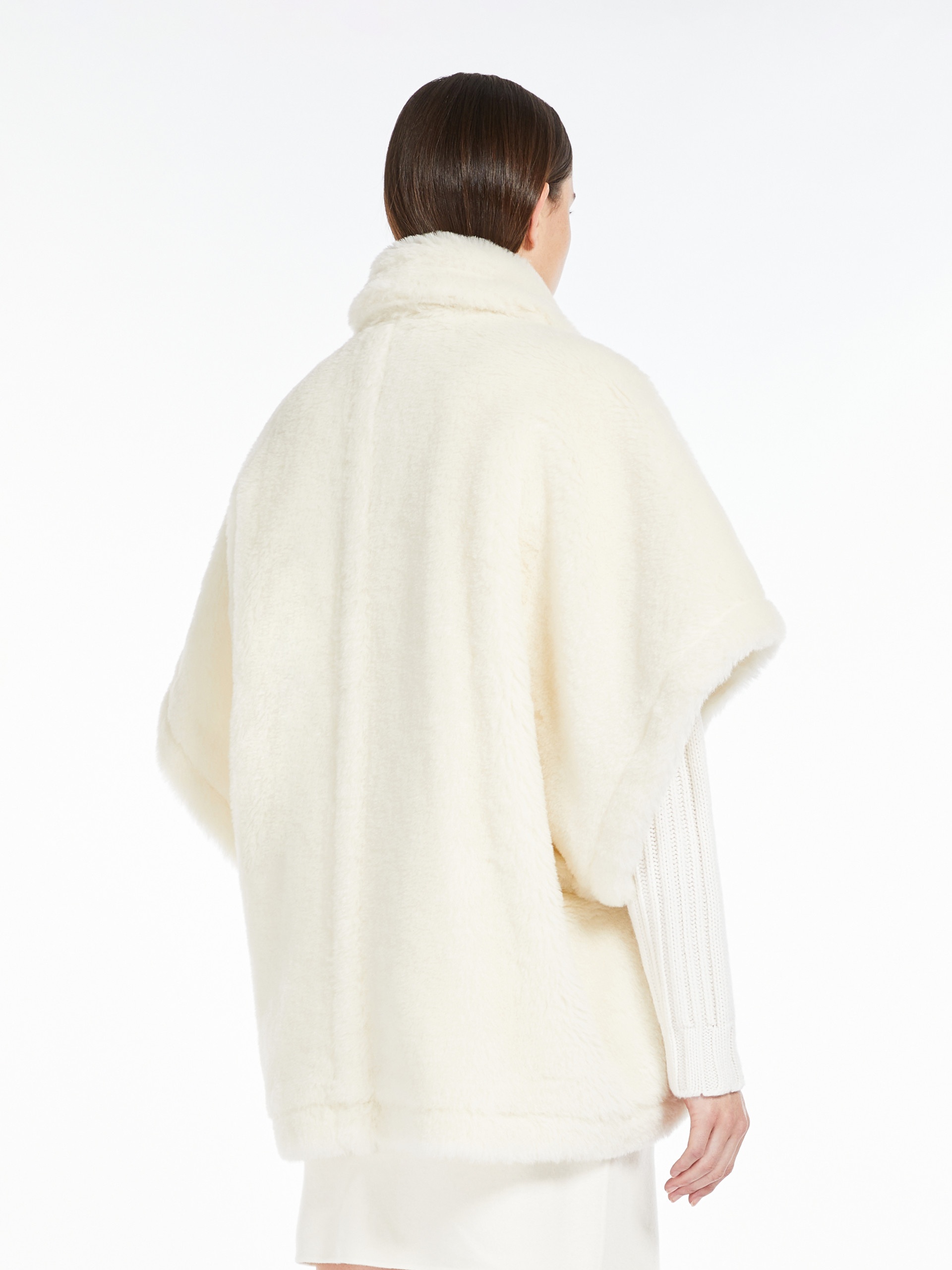 TEBE1 Cape in alpaca and wool Teddy fabric - 4