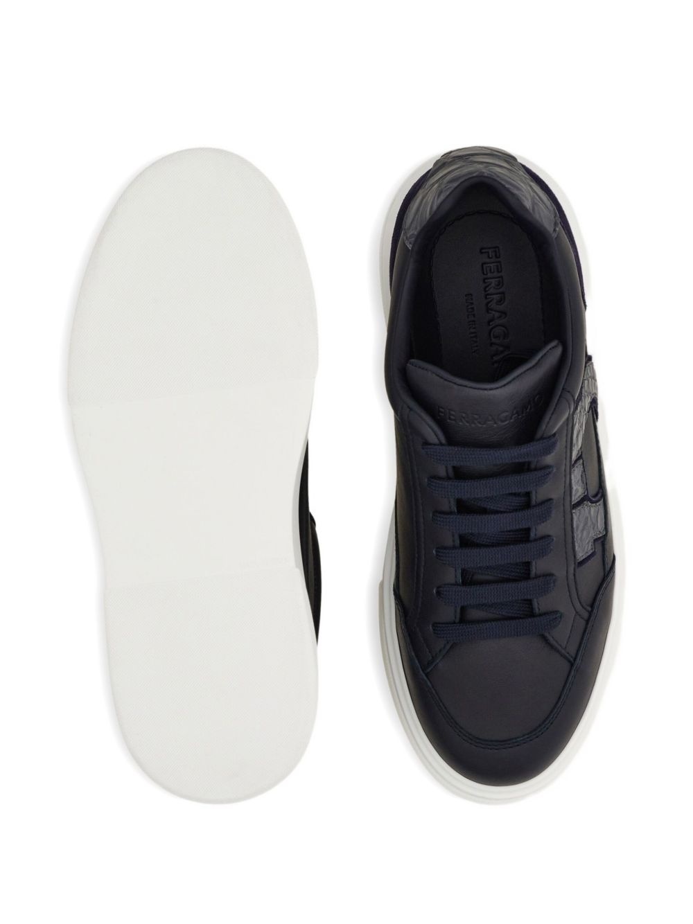 leather panelled sneakers - 4