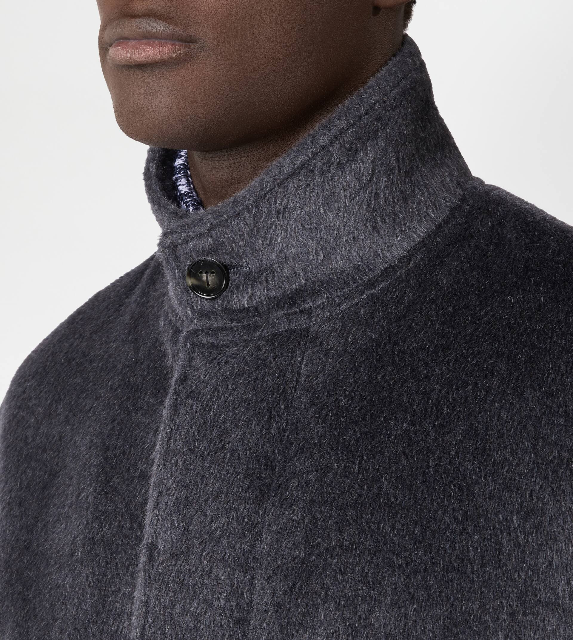 SHORT COAT IN WOOL - GREY - 5