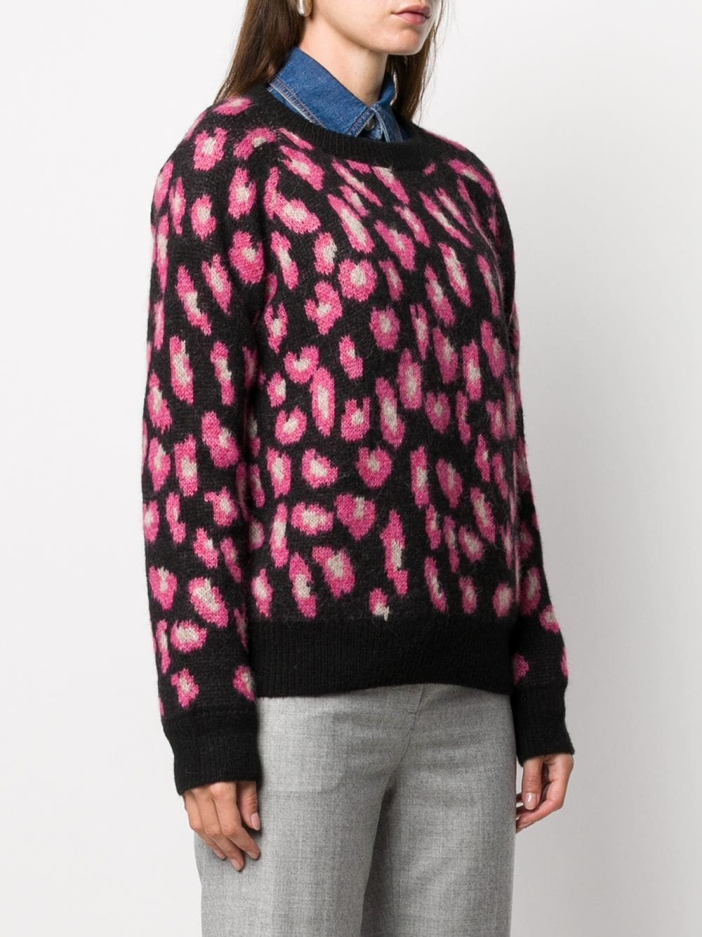 animal-pattern crew-neck jumper - 3