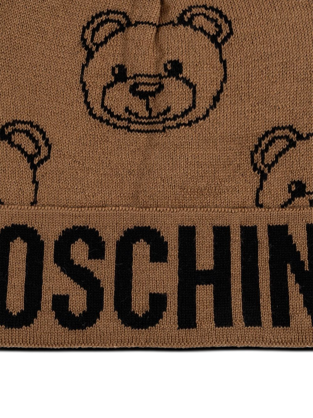 teddy-print logo beanie - 3
