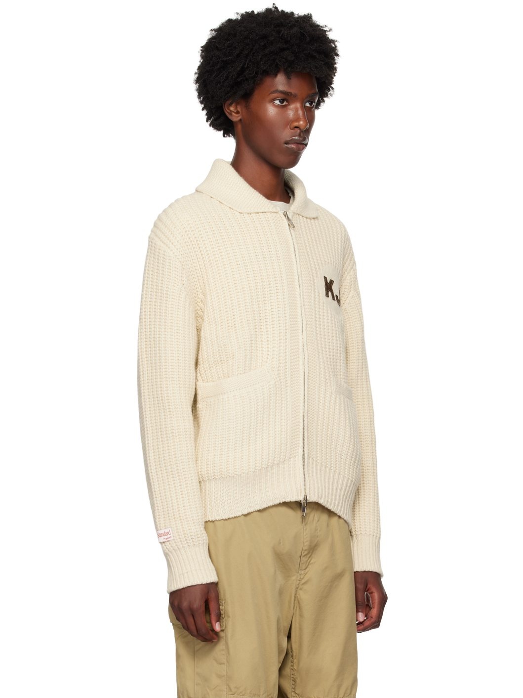 Beige Cowichan Zip Cardigan - 2