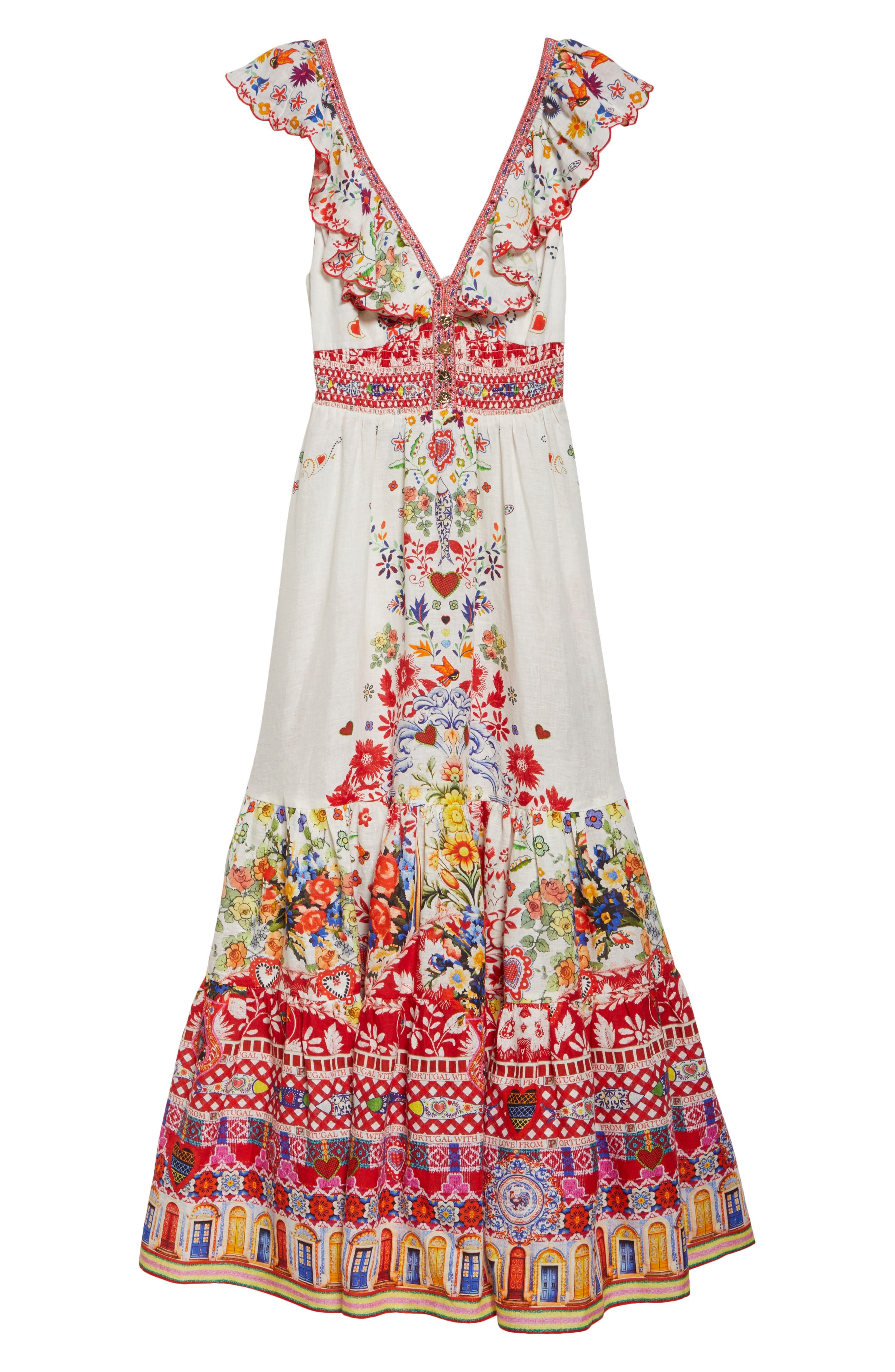 Camilla Tiered Ruffle Linen Maxi Dress in Faith Luck Justice at Nordstrom - 5