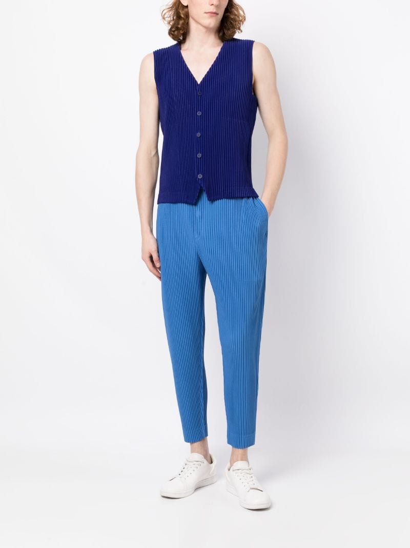 pleated V-neck vest - 2