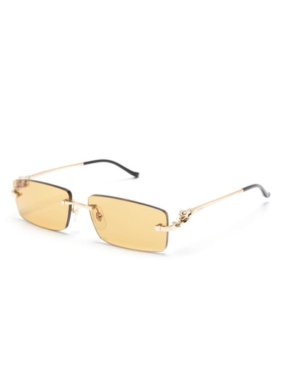 Cartier Panther rectangle-frame sunglasses outlook