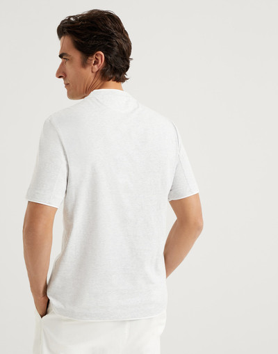 Brunello Cucinelli Cotton jersey crew neck T-shirt with faux-layering outlook