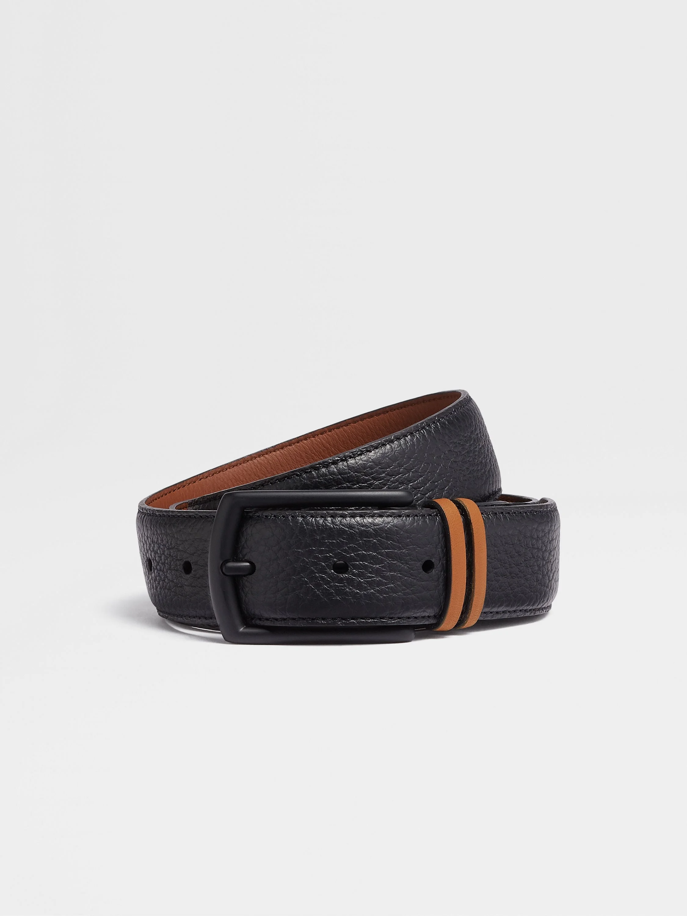 BLACK LEATHER BELT - 1
