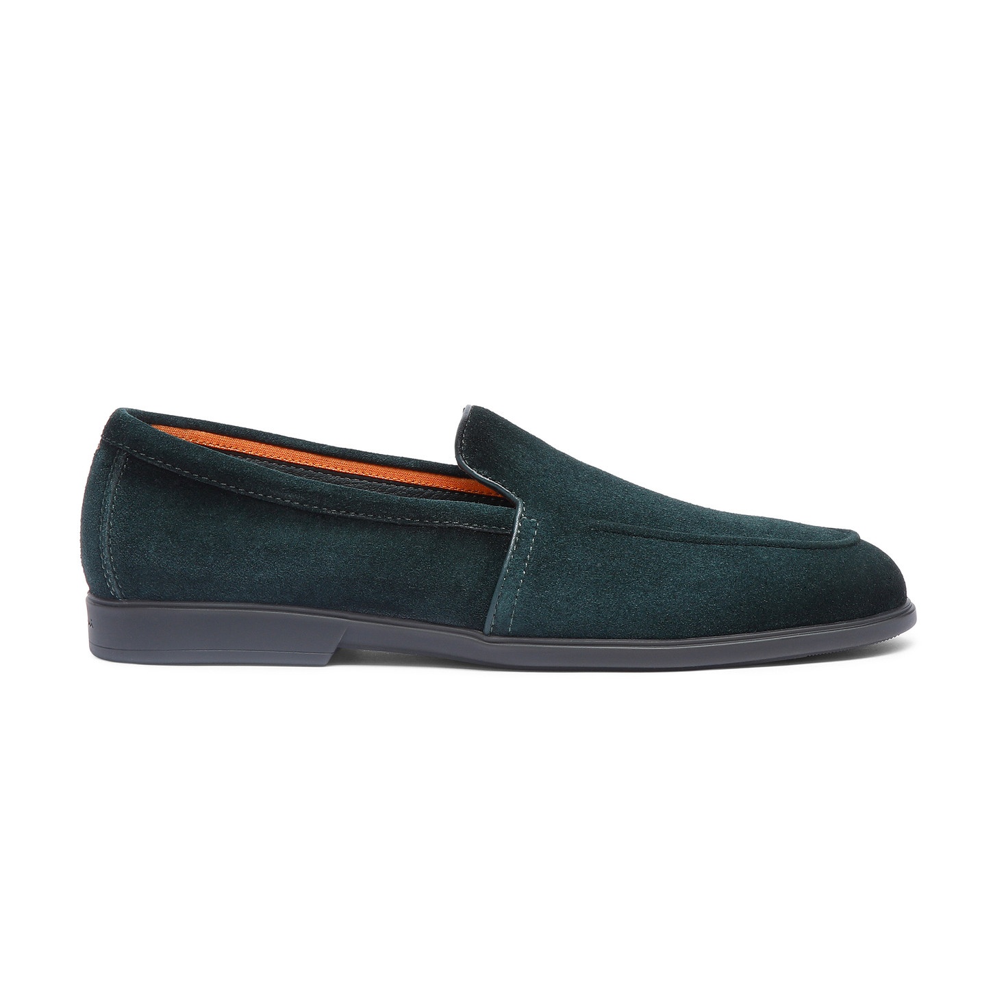 Men's dark green suede loafer - 1