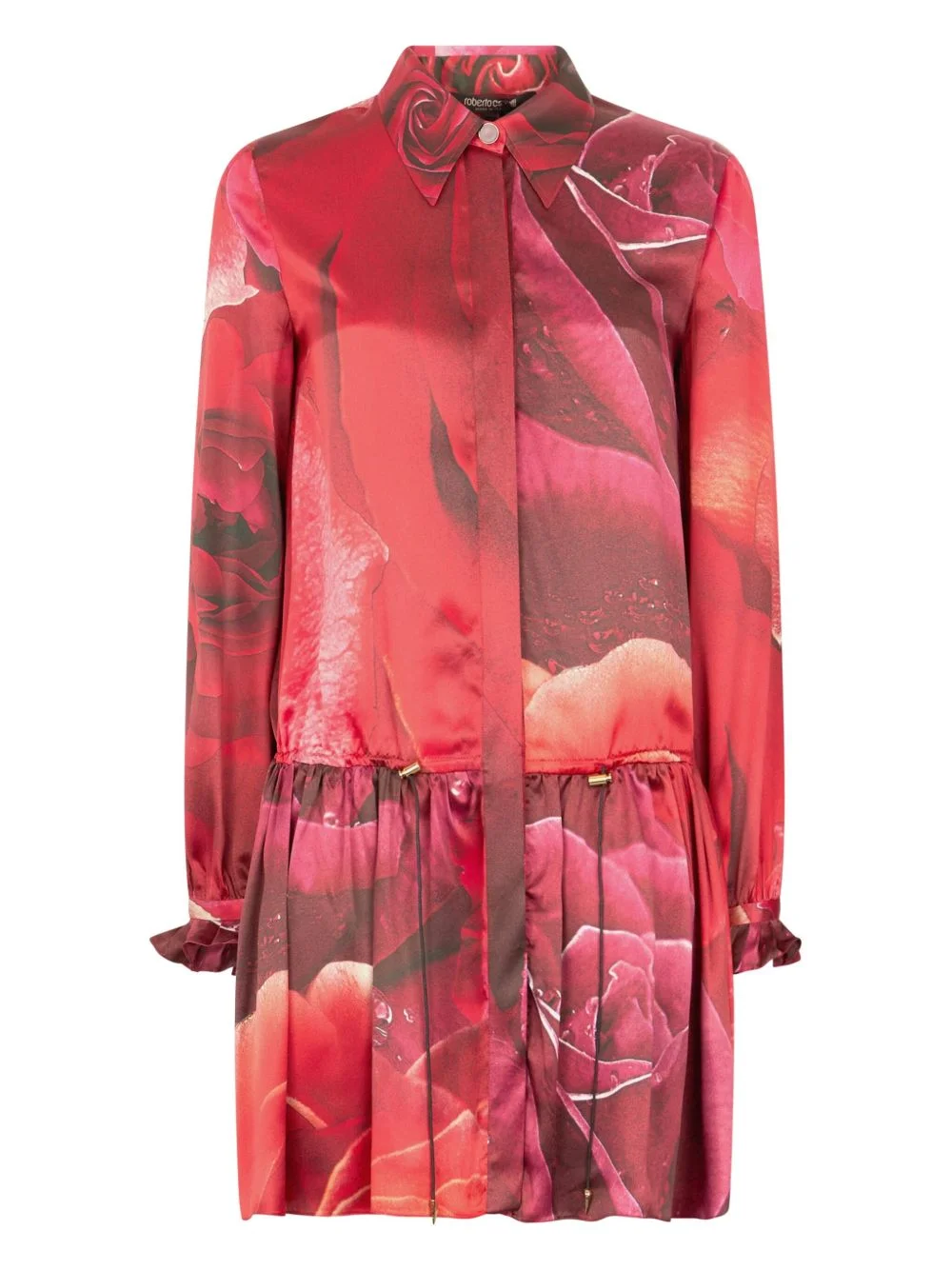 rose-print mini dress - 1