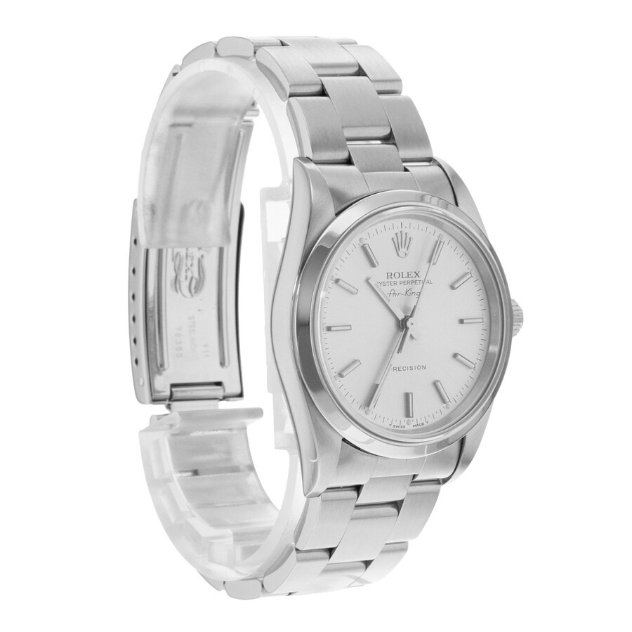 Pre-owned Rolex Air King Automatic Chronometer Silver Dial Men's Watch 14000 SSO - 7