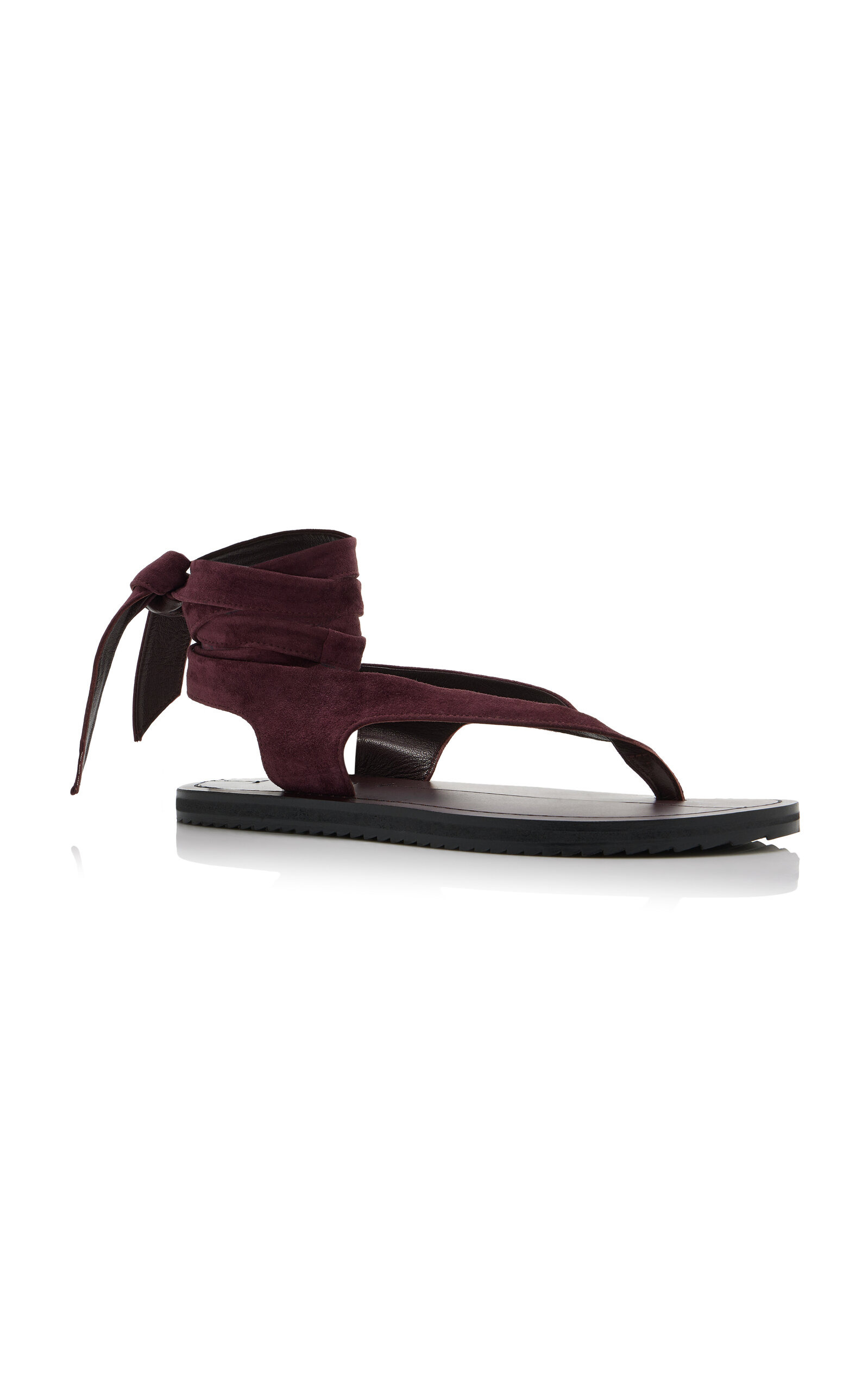 Elmer Lace-Up Suede Sandals burgundy - 4