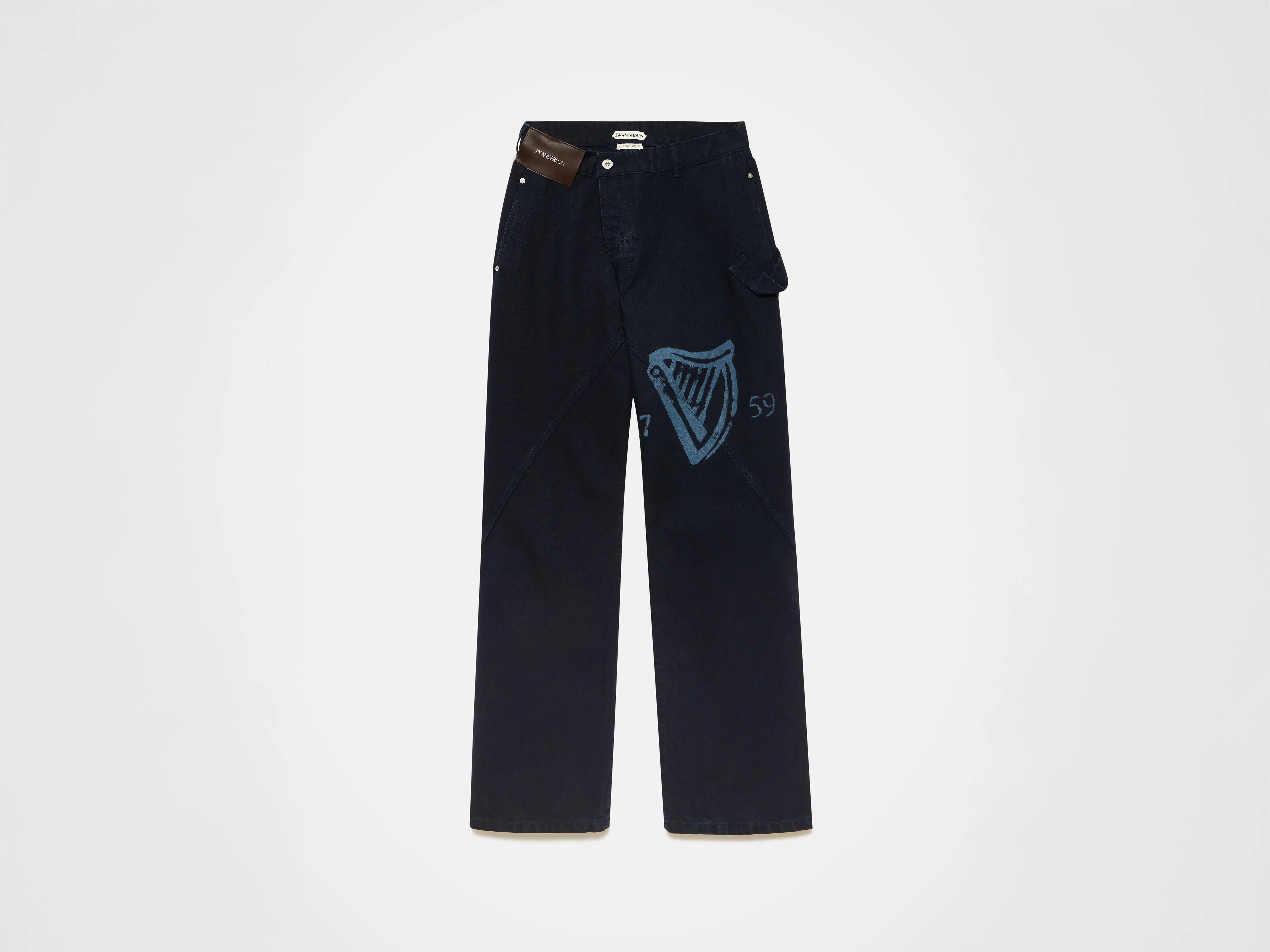 Unisex JW ANDERSON X GUINNESS WORKWEAR TROUSERS IN INDIGO - 1