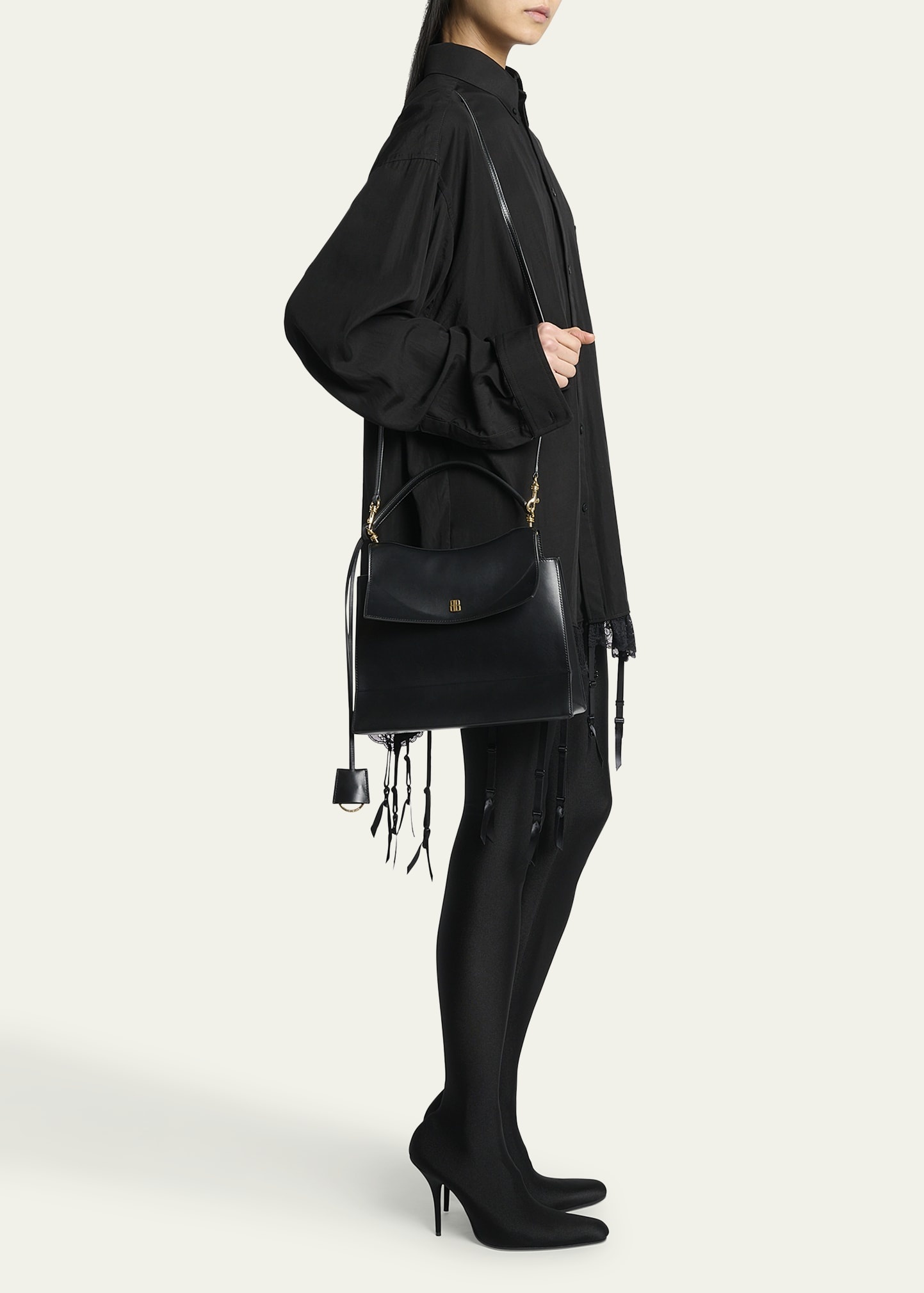 Nano Flap Leather Top-Handle Bag - 6