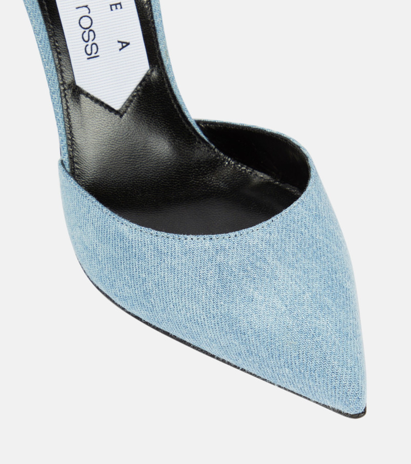rhinestone-embellished 105mm denim pumps 6