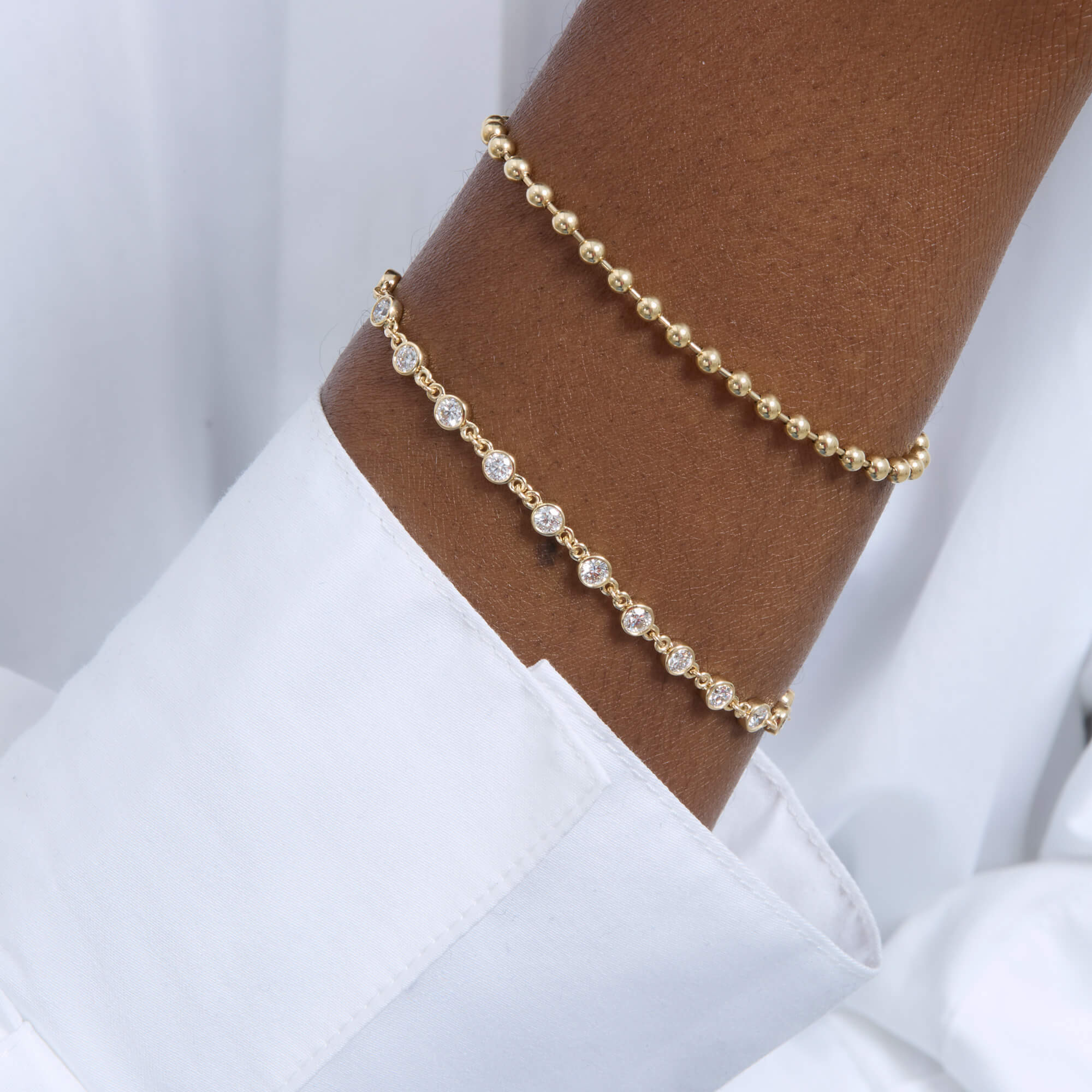 LAB-Created Linked Up Tennis Bracelet - 5