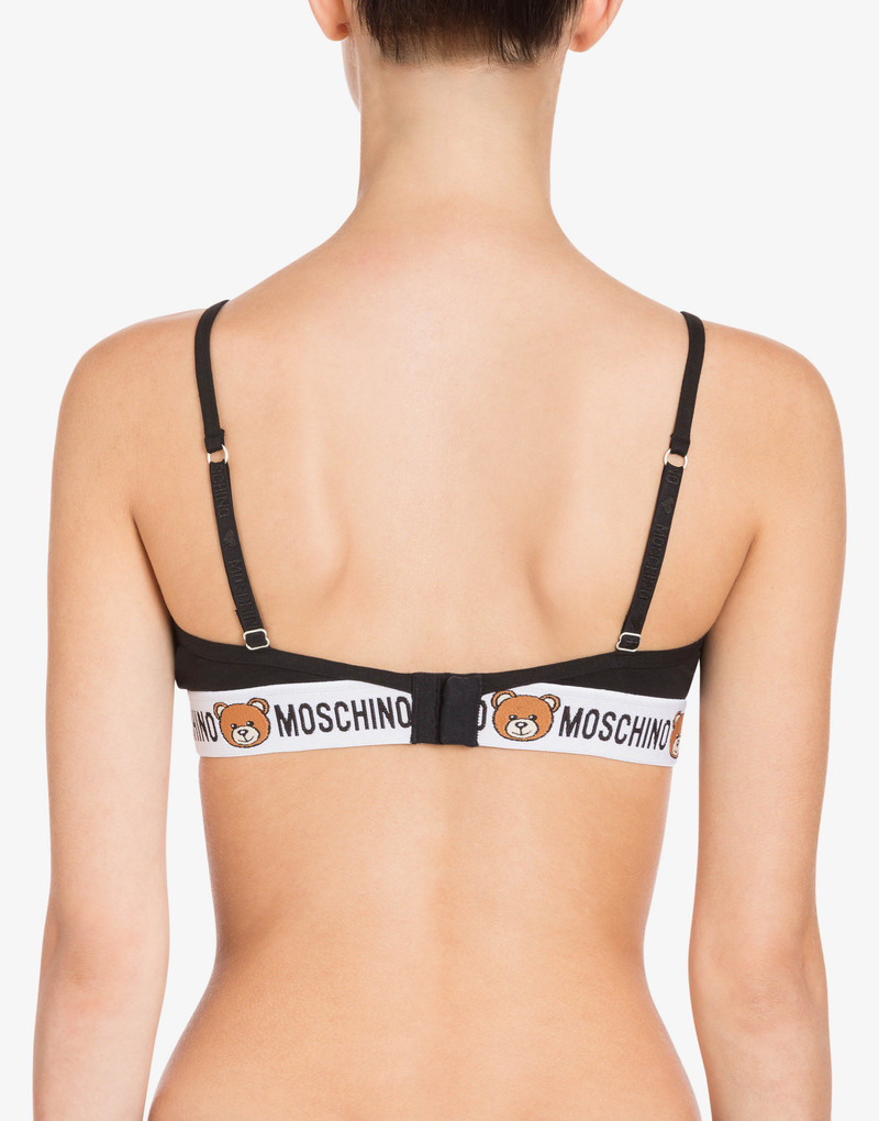 Moschino TRIANGLE COTTON BRA WITH MOSCHINO TEDDY BEAR outlook