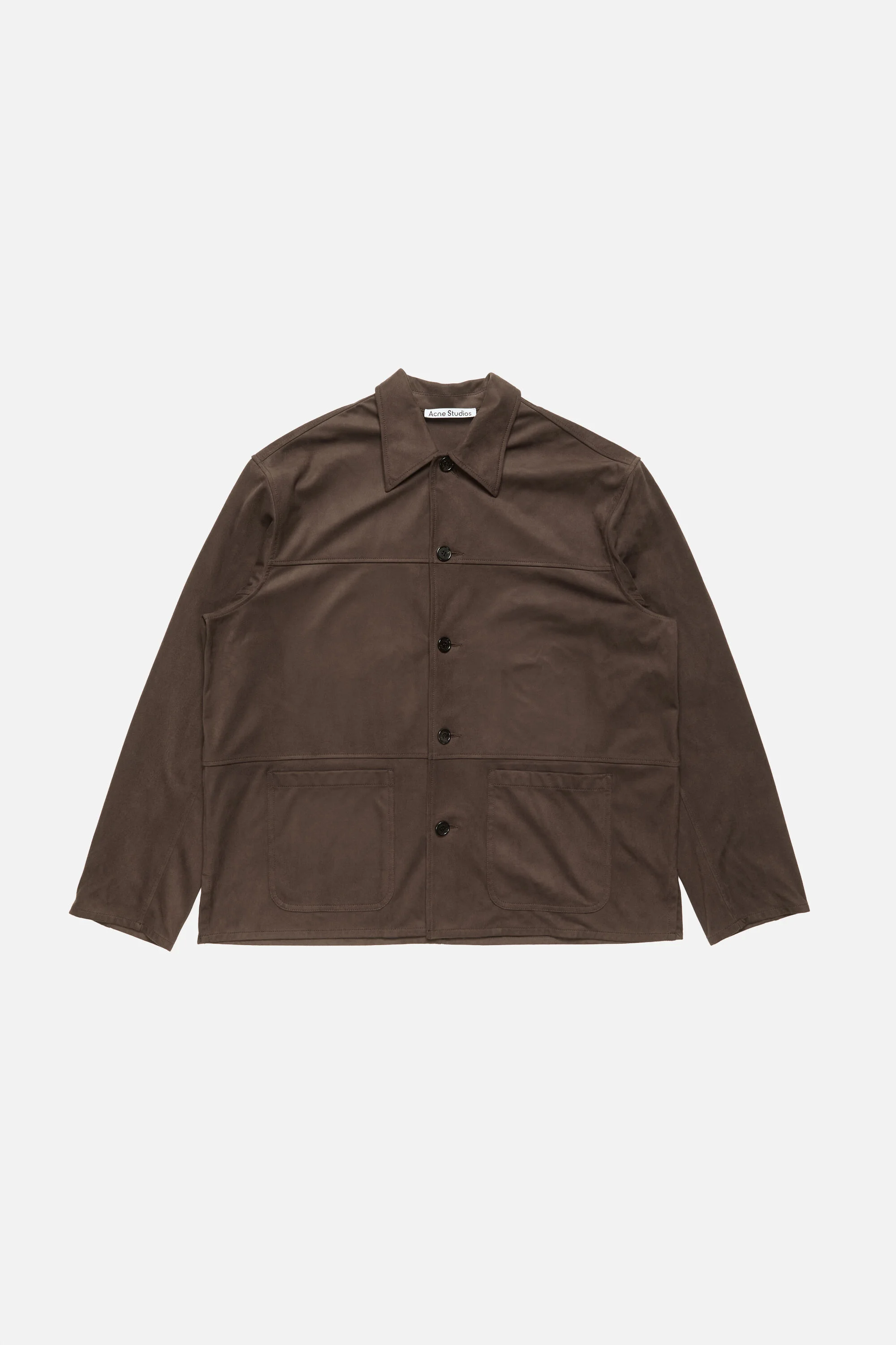 Faux suede overshirt - Chocolate brown - 1