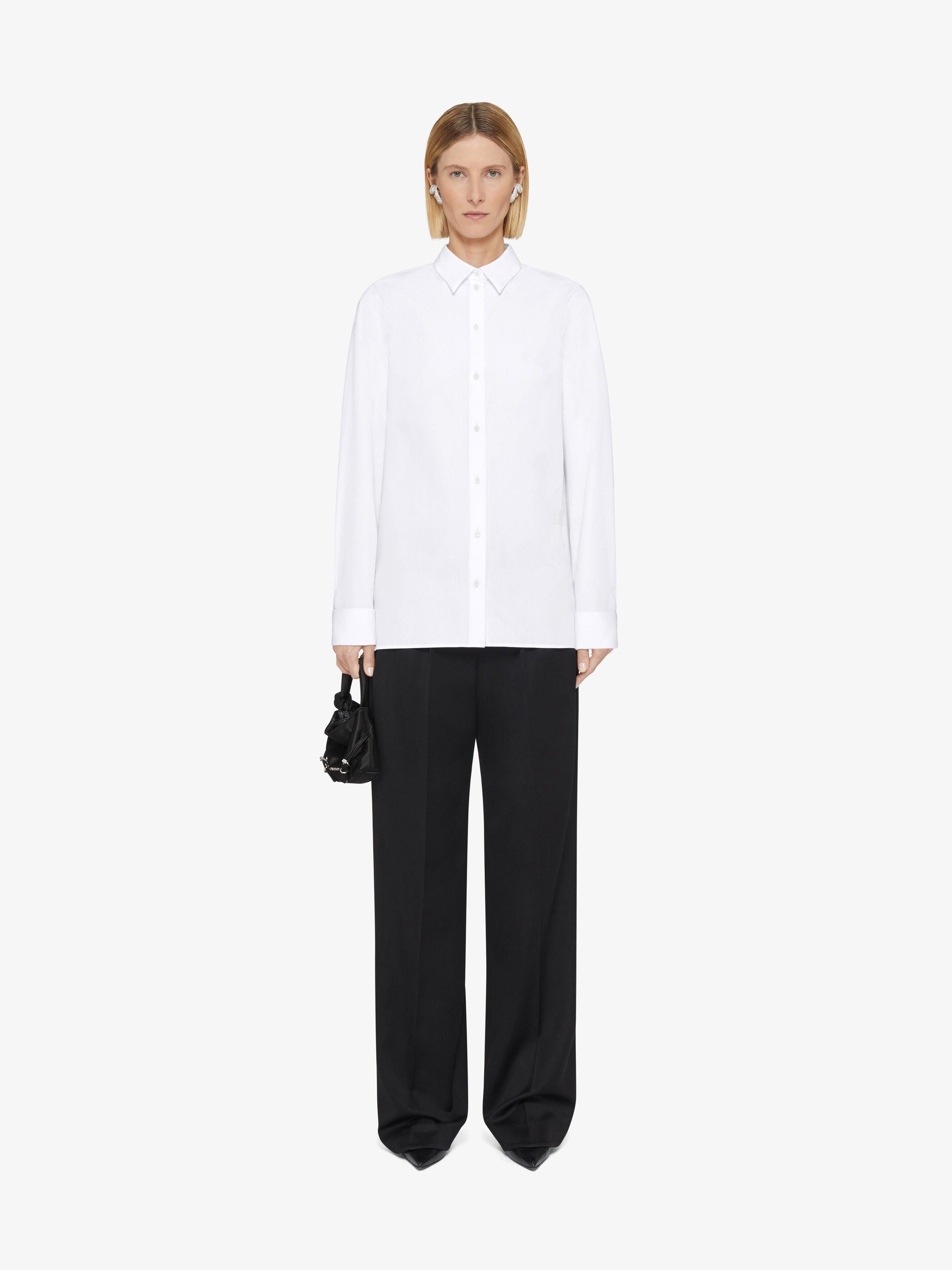 OVERSIZED SHIRT IN POPLIN WITH OPEN BACK - 2