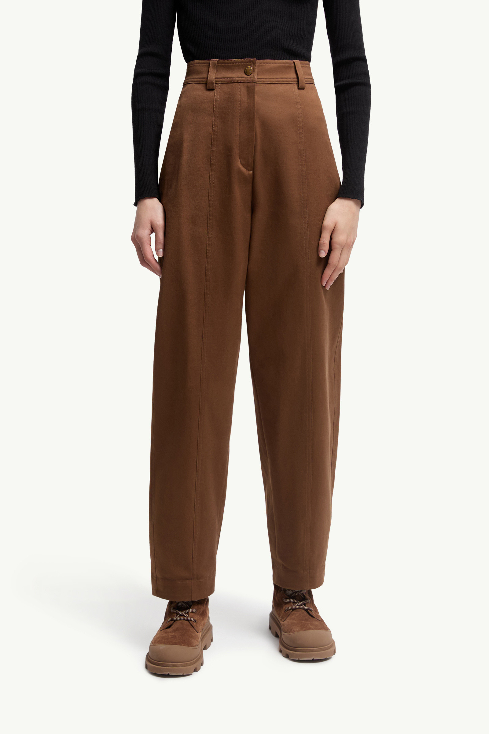 Straight Leg Cotton Gabardine Pants - 3