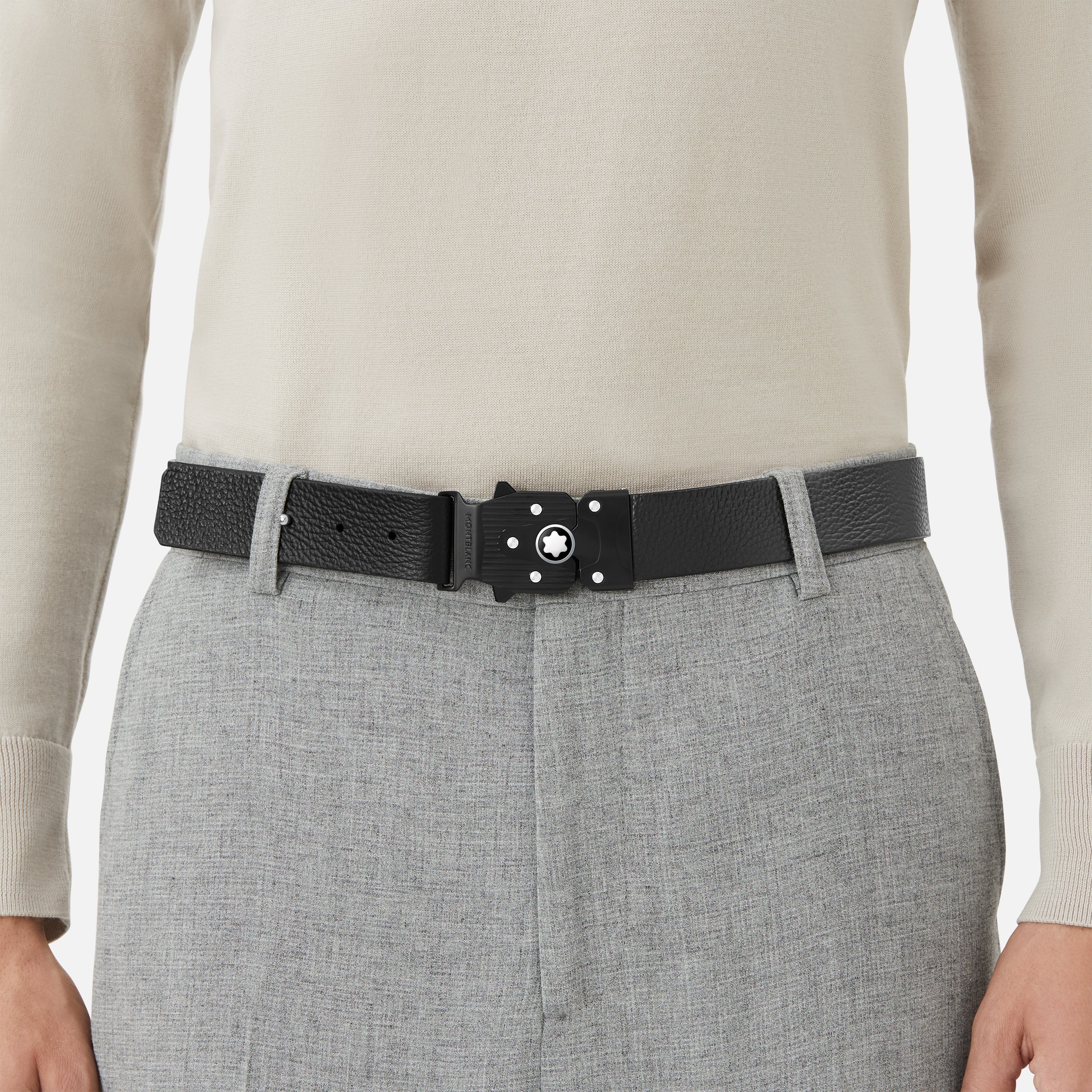 M LOCK 4810 buckle grainy black 35 mm leather belt - 2
