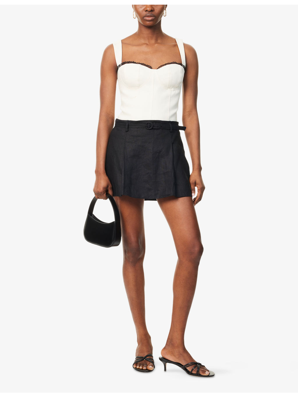 Rory Pleated Linen Mini Skirt - 2