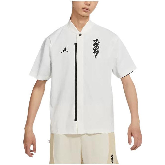 Air Jordan FW22 Logo Zion Shirt 'White Black' DR2173-133 - 4