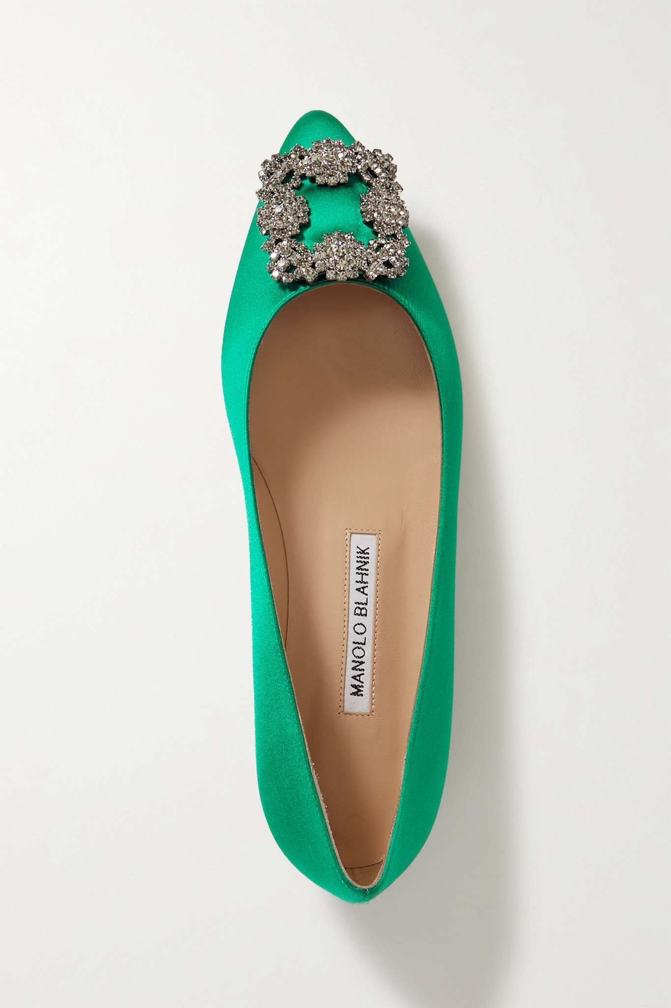 Hangisi embellished satin point-toe flats - 5