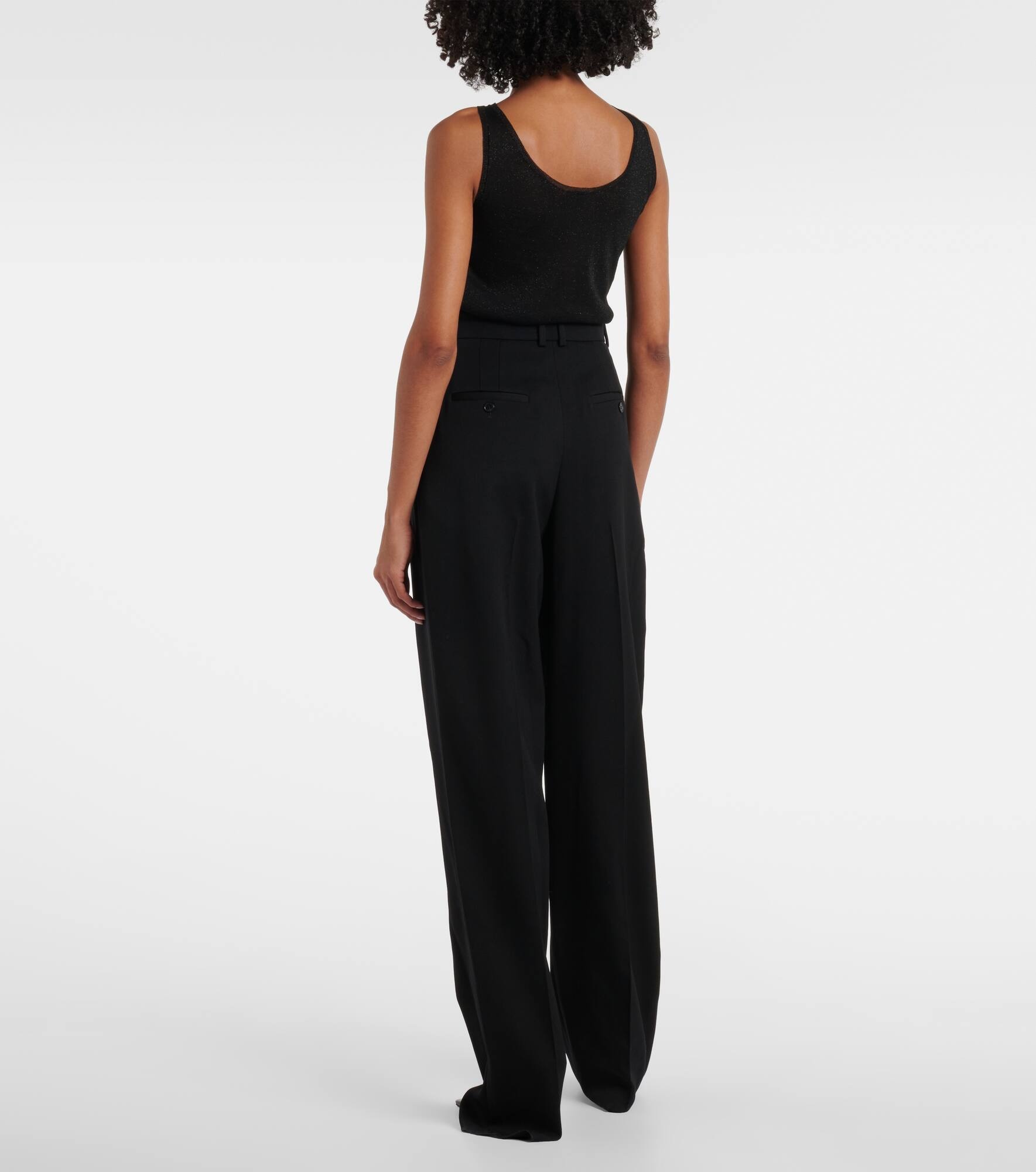 Pleated wool straight pants - 3