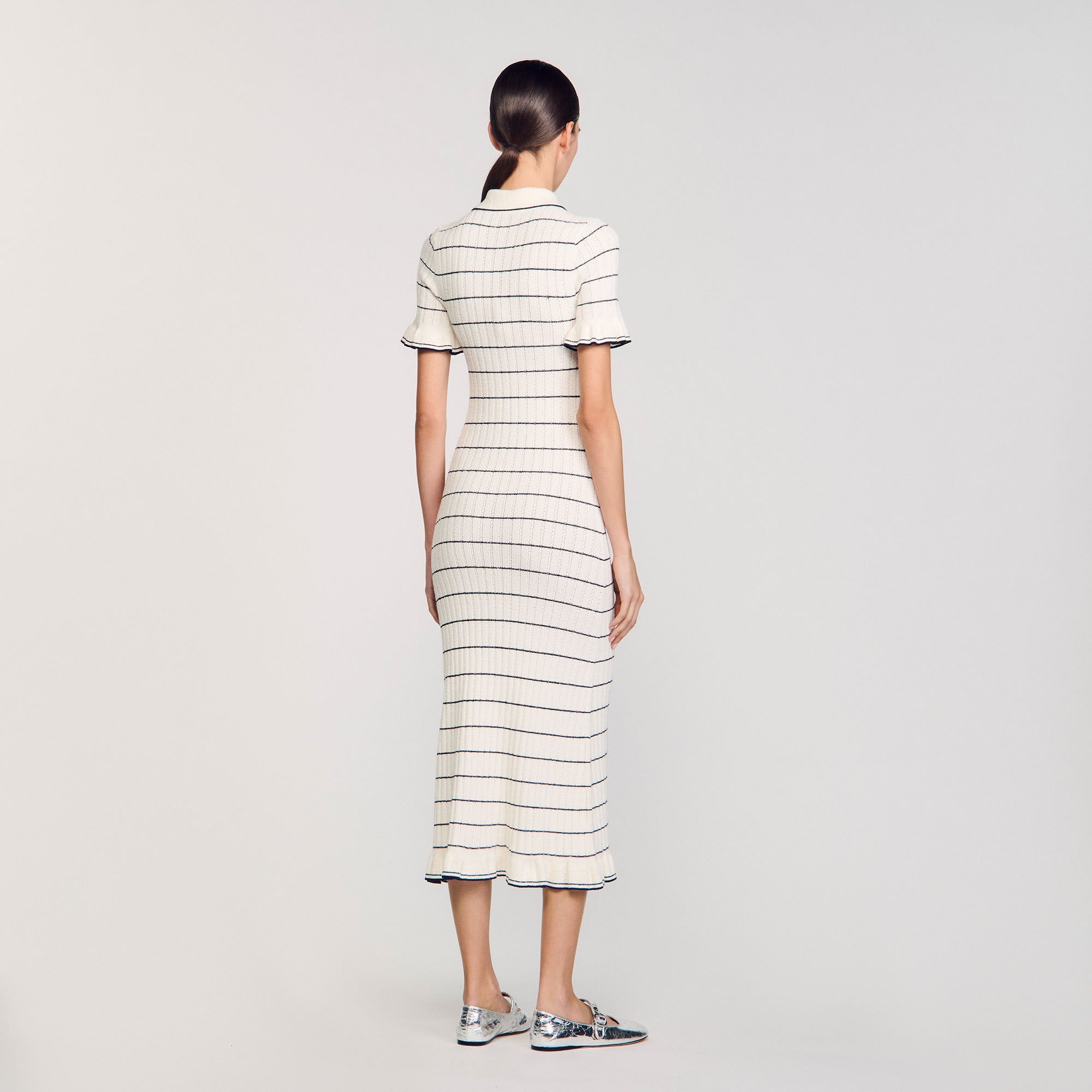 KNITTED MAXI DRESS WITH POLO NECK - 5