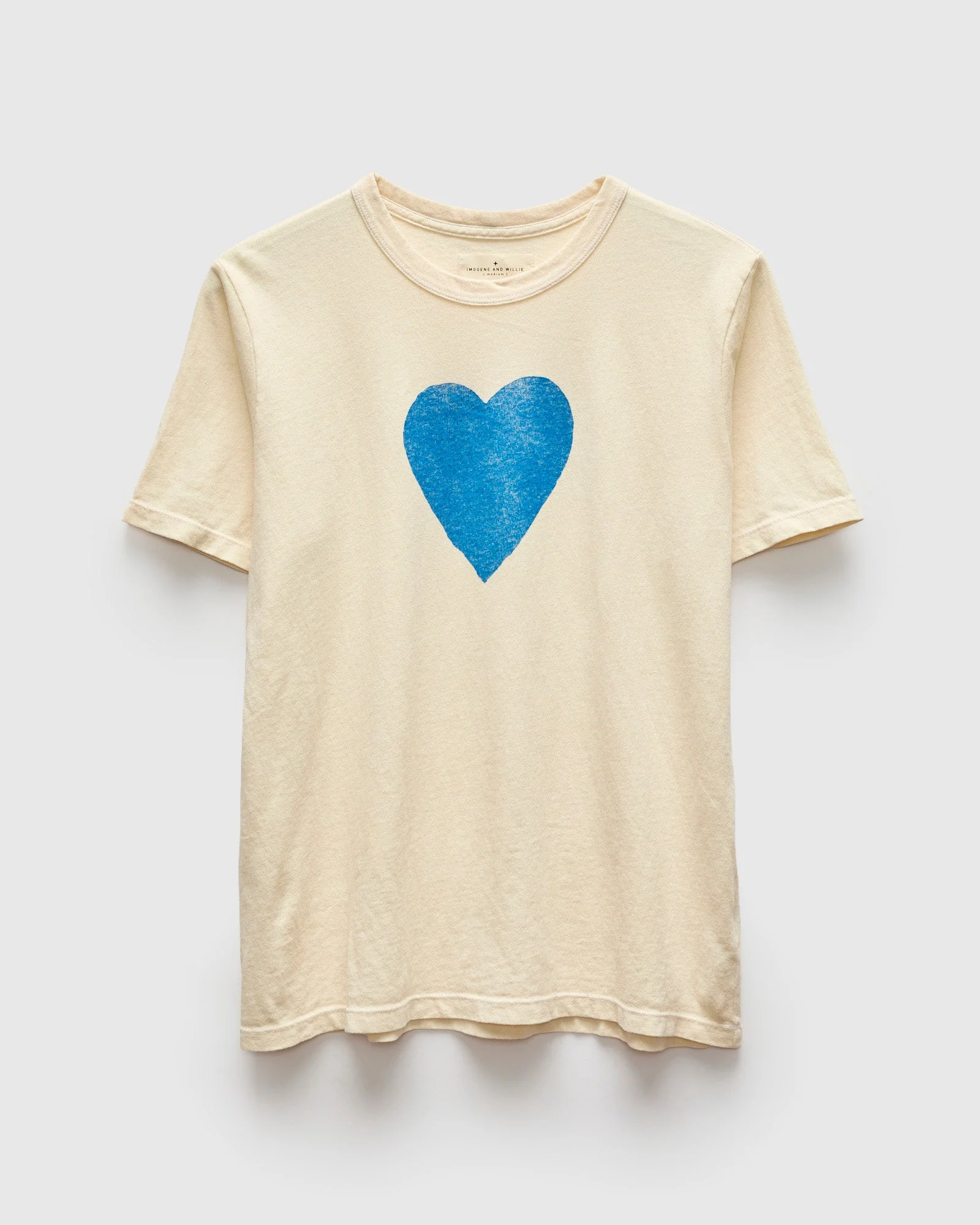 "Blue Heart" T-Shirt in Vintage White - 1