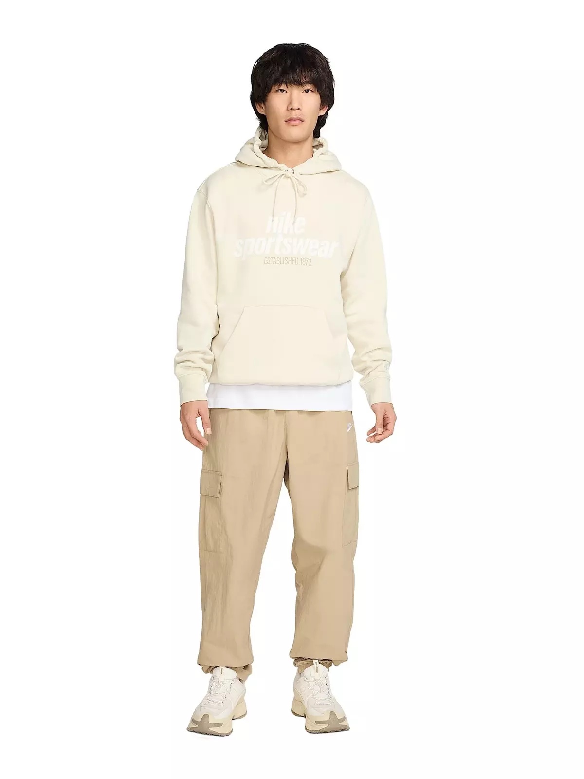 Men's Club Woven Cargo Parachute Pants -Beige - 7