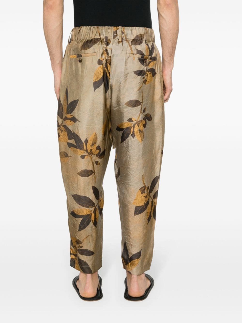 branches-printed tapered trousers - 4